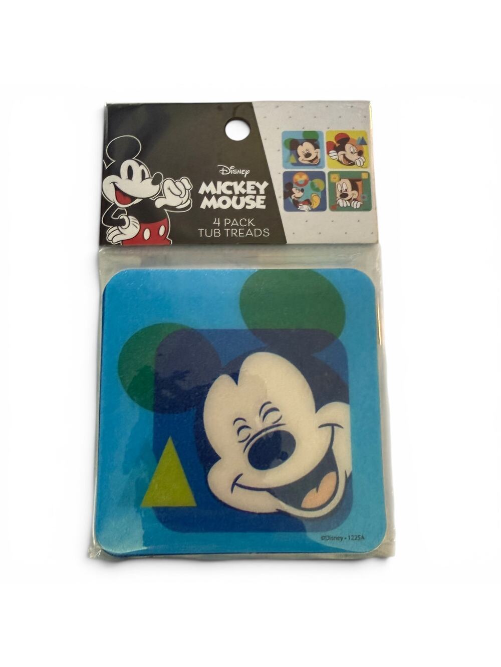 Disney Mickey Mouse 4 Tub Shower Bath Tread Squares NEW